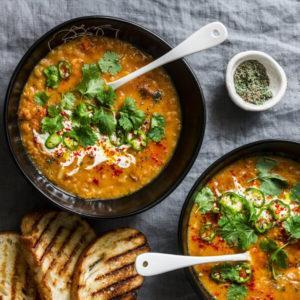 Coconut Lentil Curry with Ginger Yoghurt